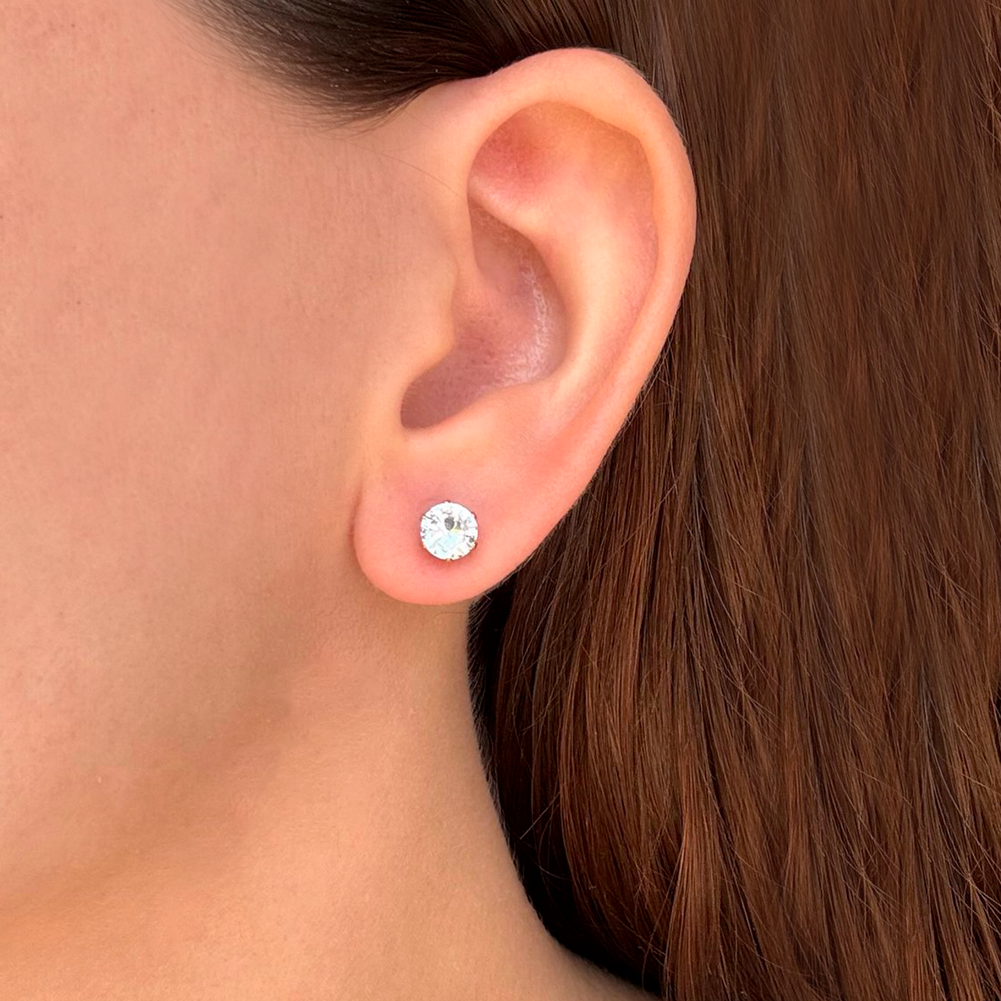 Aretes Dorados Zirconia Acero Inoxidable 2B5