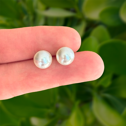 Aretes Perla en Dorado Chapa de Oro  1U7