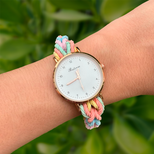 Reloj de Colores Cordón Trenzado Elástico  Ve5