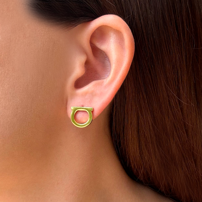Aretes Dorados SemiAro Acero Inoxidable 2Z1