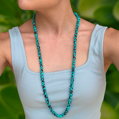 Collar Bolas de Cristal Turqueza  3K8