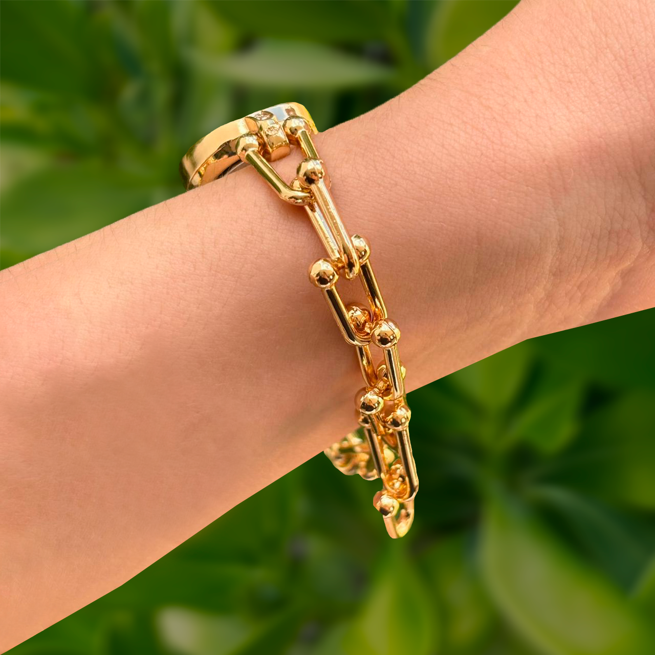 Reloj Dorado Pulsera Carátula Champaña 4E14