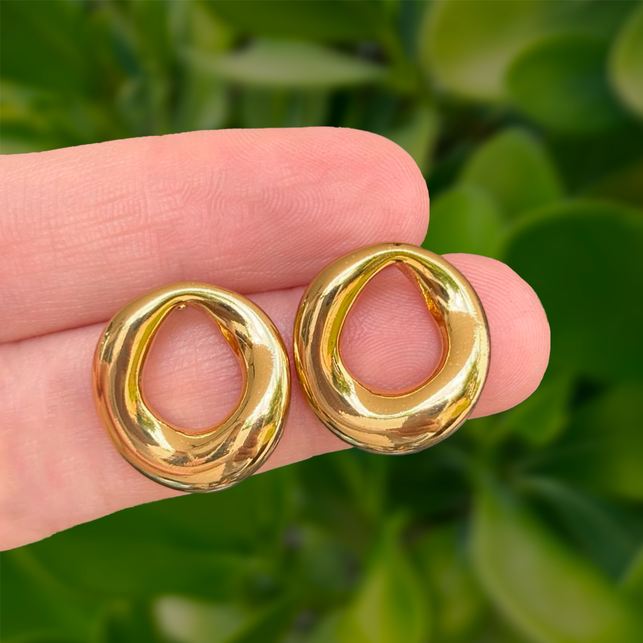Aretes Dorados Aro Acero Inoxidable 2U8
