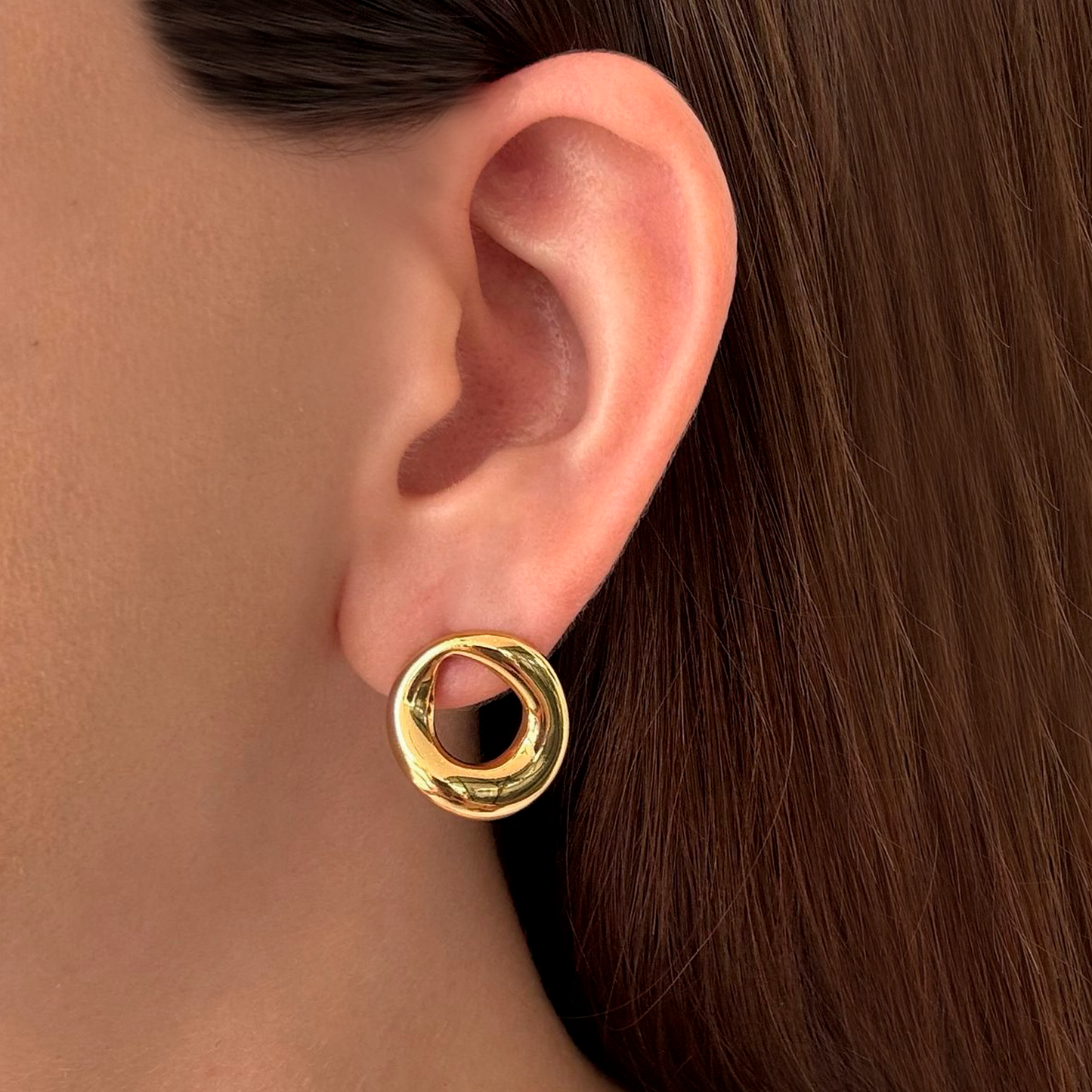 Aretes Dorados Aro Acero Inoxidable 2U8