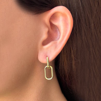 Aretes Dorados Aros Enlazados