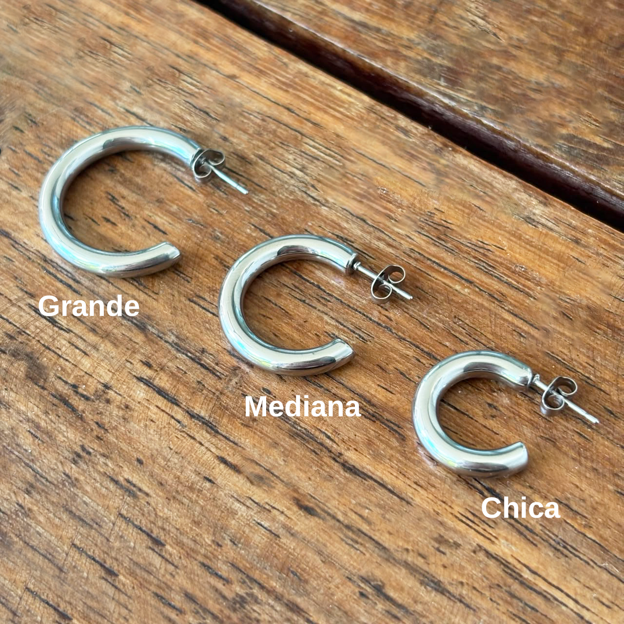 Aretes Arracadas Plateadas Basicas Acero Inoxidable