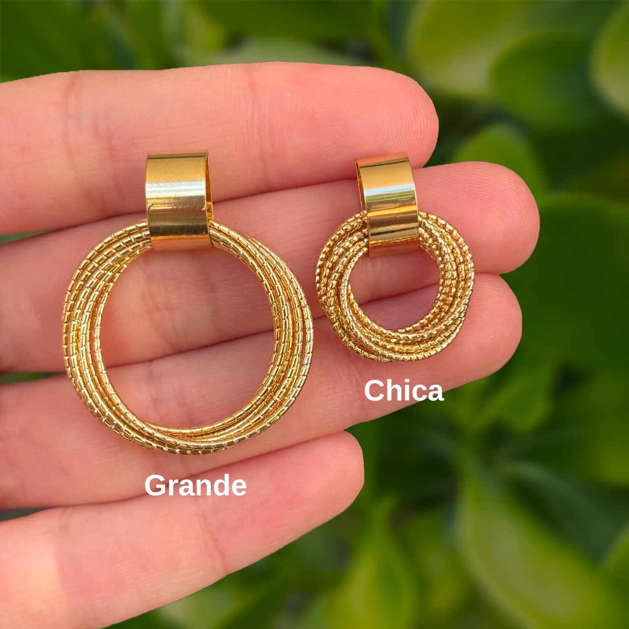 Aretes Aros Dorados Acero Inoxidable