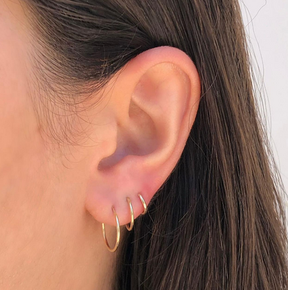 Aretes Arracadas Doradas Acero Inoxidable