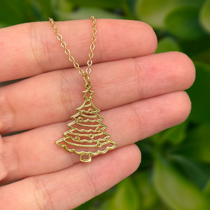 Collar Dorado Arbolito Navideño