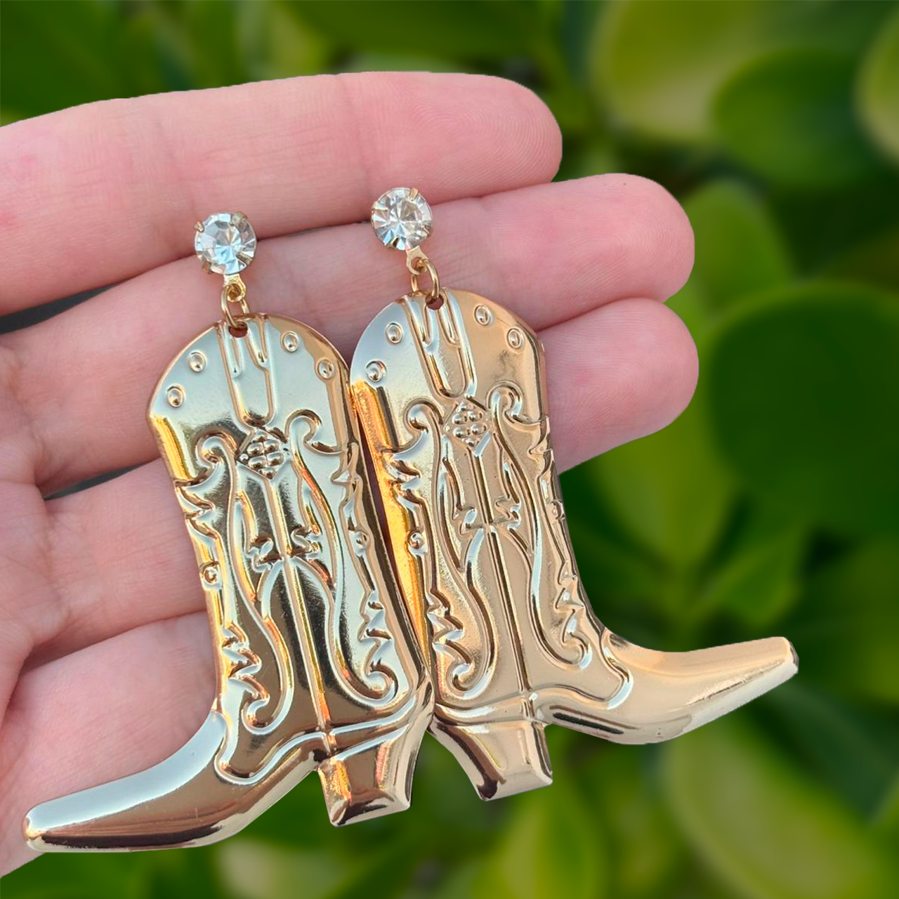 Aretes Dorados Botas  Vaqueras