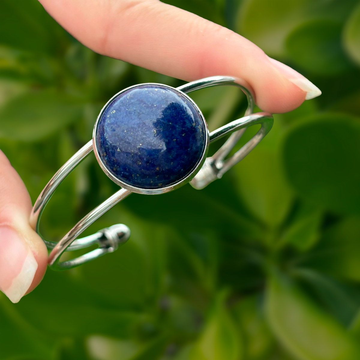 Pulsera Plateada Bola Azul