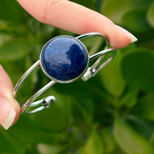 Pulsera Plateada Bola Azul