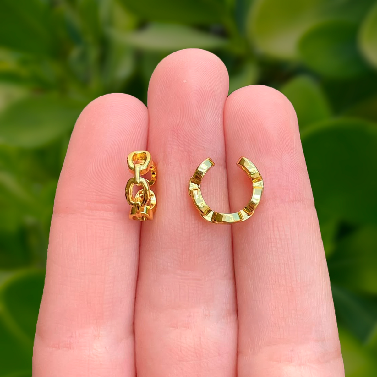 Earcuff Dorado Eslabones Chapa de Oro