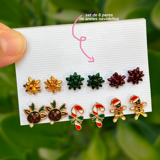 Set Aretes Navideños
