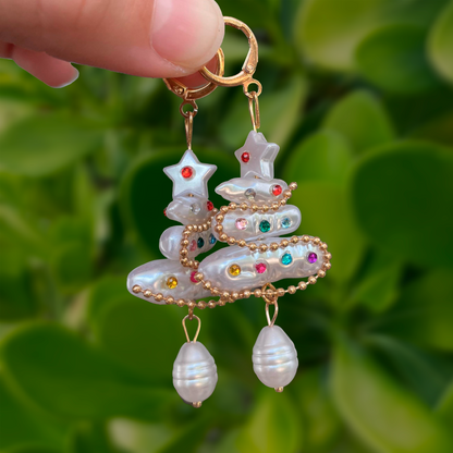 Aretes Blancos Arbol Navidad