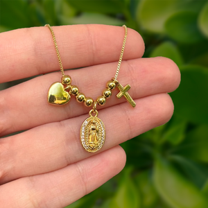 Collar Dorado Cruz Zirconias Chapa de Oro (Copia)