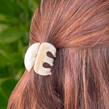 Pinza para Pelo Blanca Crema