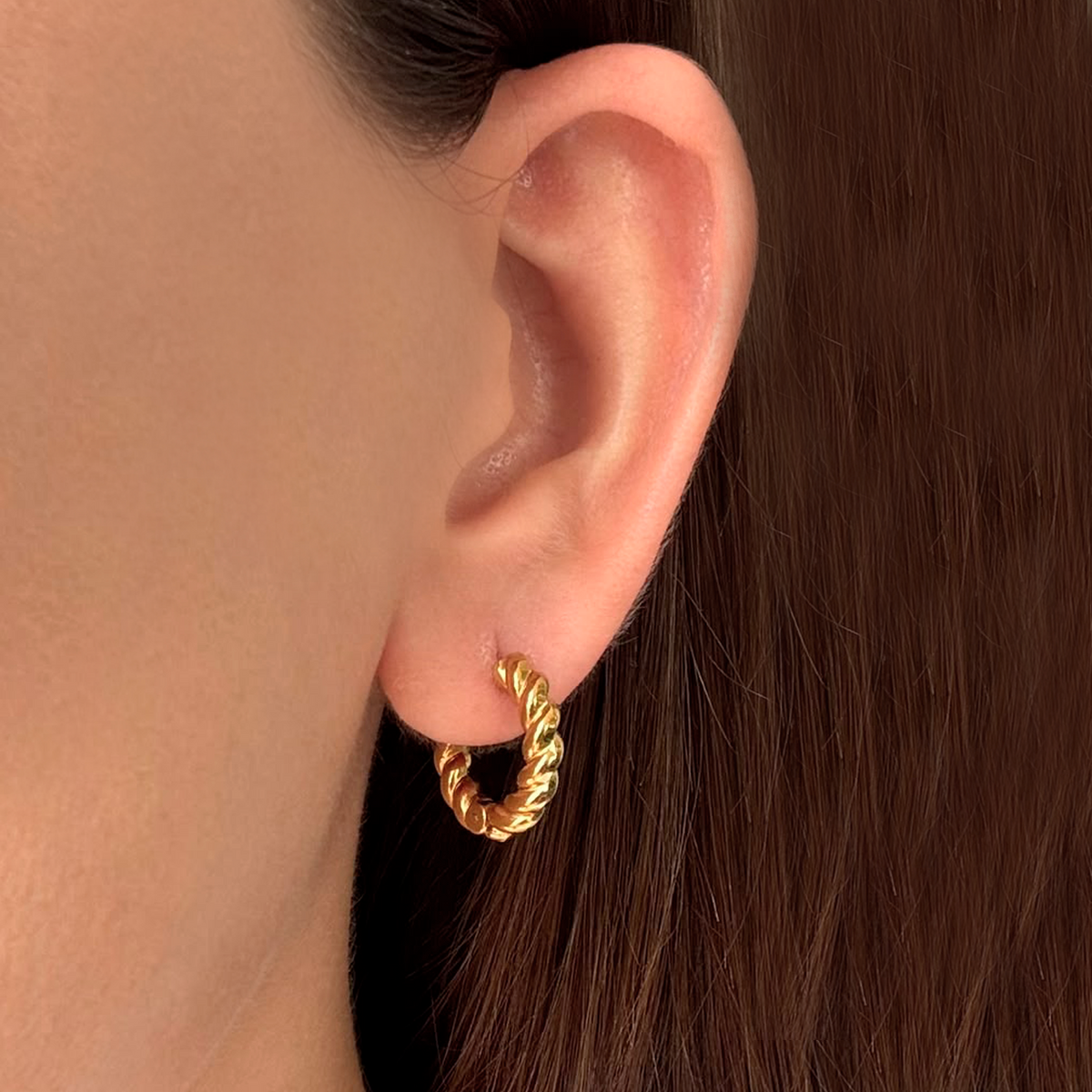 Aretes Dorados Arracada Kroll Acero Inoxidable