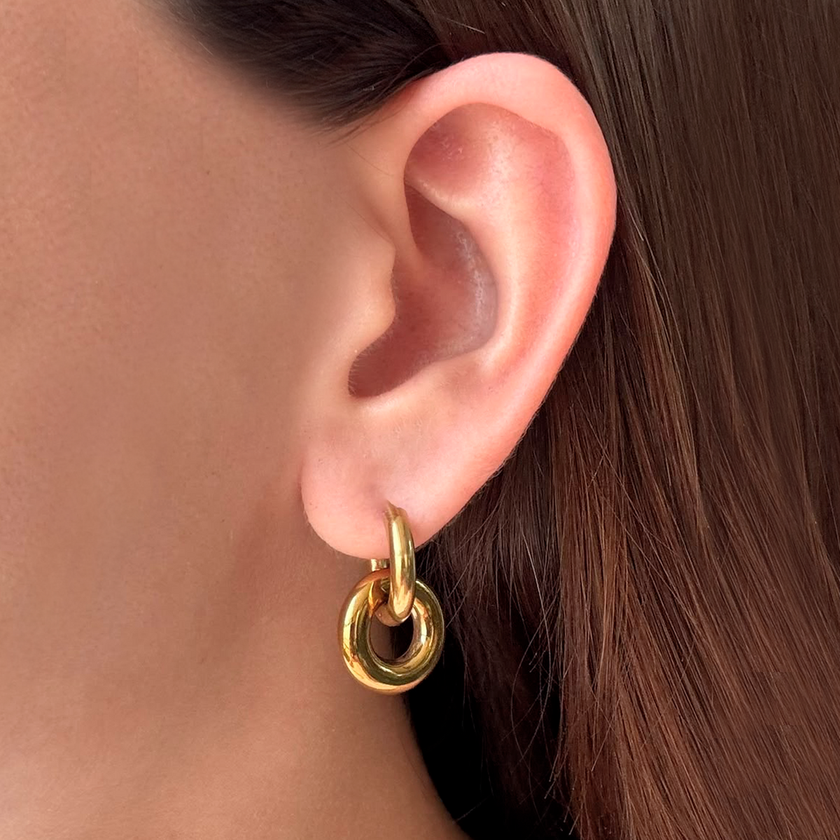 Aretes Dorados Arracada Aros Acero Inoxidable