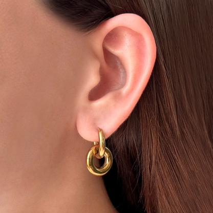 Aretes Dorados Arracada Aros Acero Inoxidable
