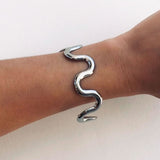 Pulsera Plateada Ondas Acero Inoxidable R31