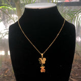 Collar Mariposa Oso Dorado Acero Inox 1F8