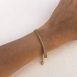 Pulsera Brillante Dorada  Acero Inoxidable   2X8
