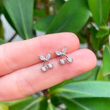 Aretes Cereza Plateada Chapa de Oro Az184