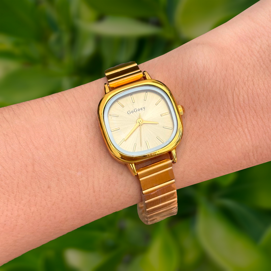 Reloj Dorado Cuadrado  3H4