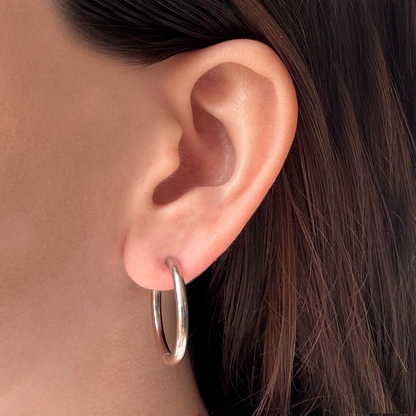 Aretes Arracadas Plateado Basic Acero Inoxidable