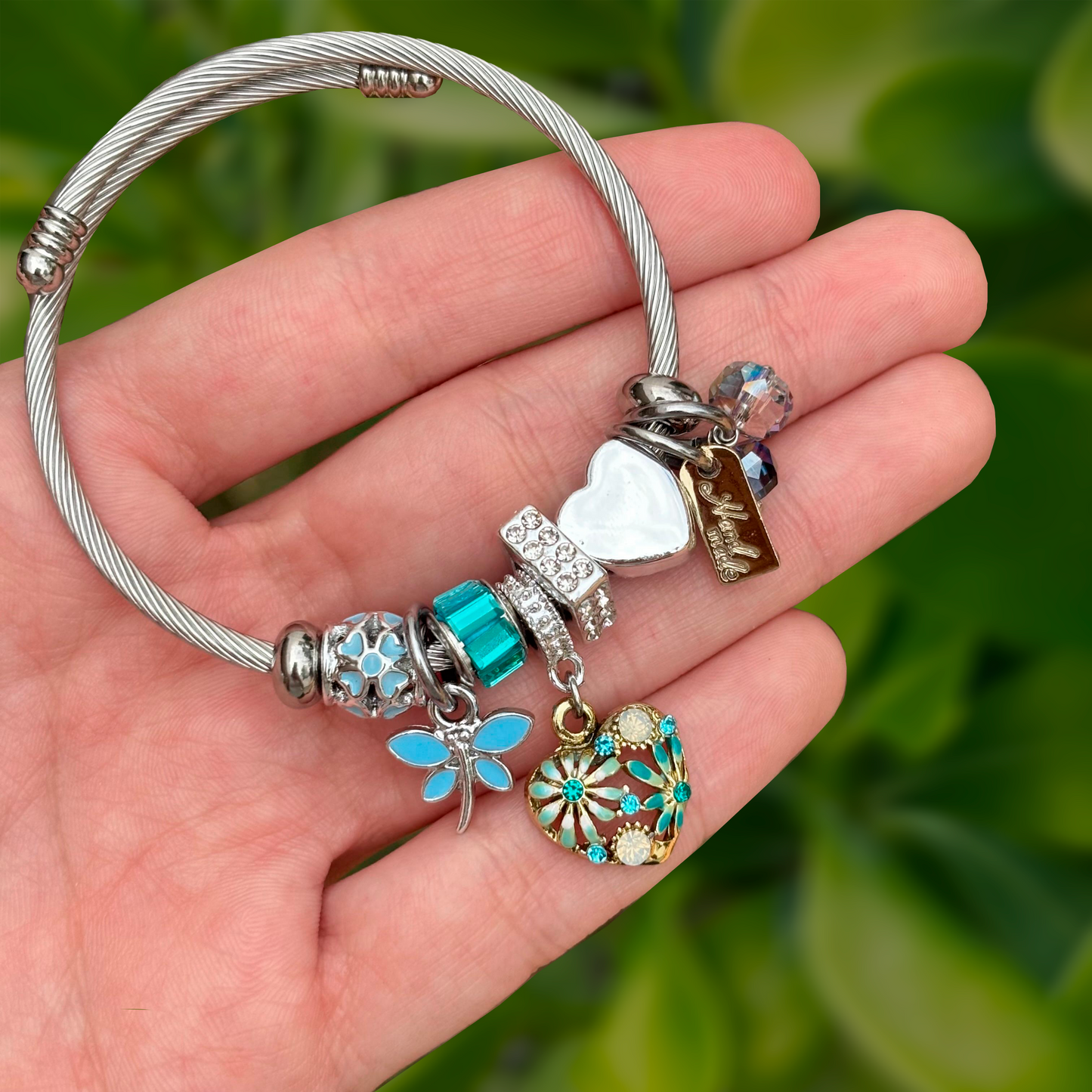 Pulsera Plateada de Charms Acero Inoxidable 2Y4