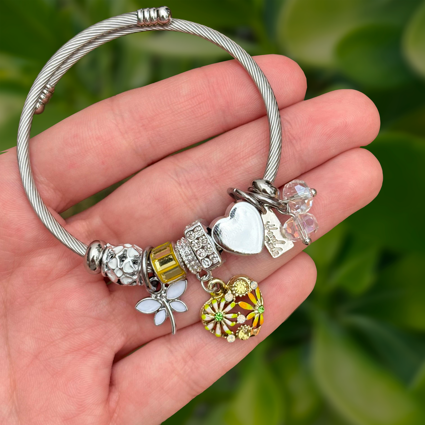 Pulsera Plateada de Charms Acero Inoxidable 1A1
