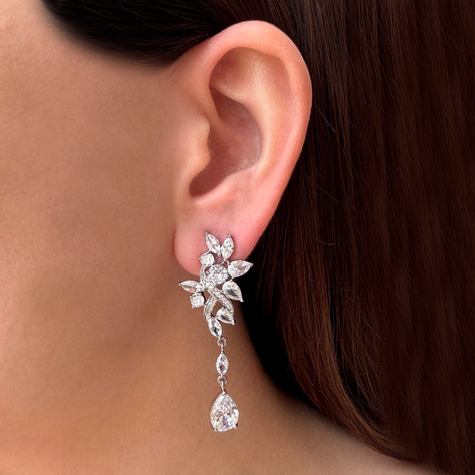 Aretes Gota Brillante Zirconias Chapa de Oro  1F2