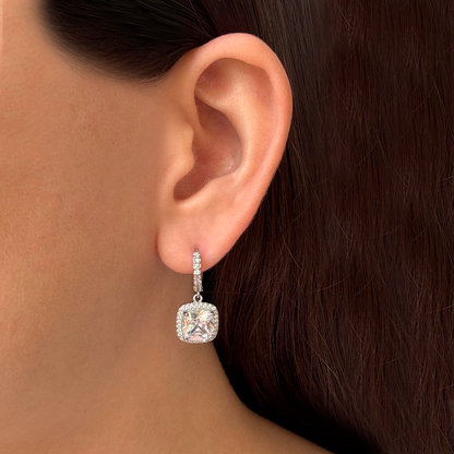 Aretes Arracada Zirconia de Colores Chapa de Oro