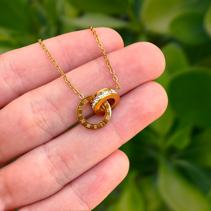 Collar Aro Enlazado Dorado Acero Inoxidable 2H5