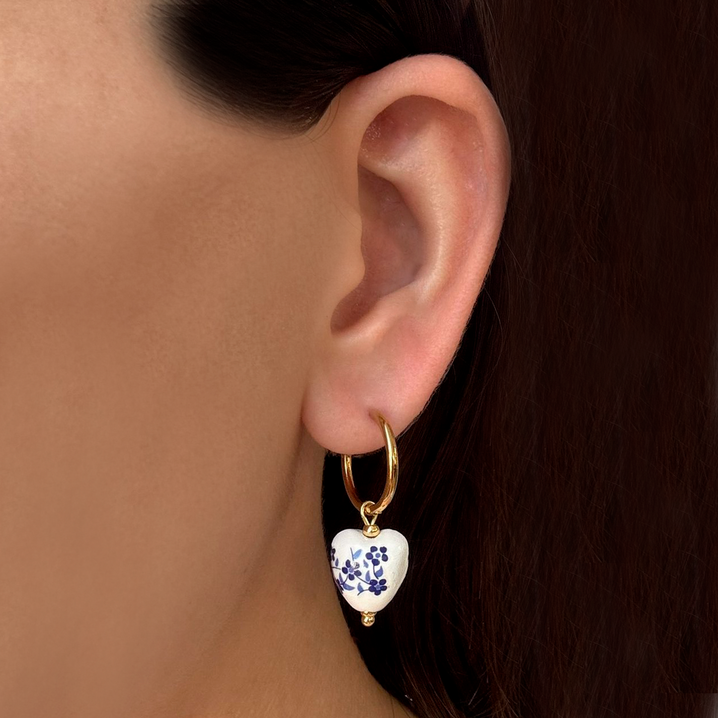 Aretes  Cerámica Charms Acero Inoxidable  1S2