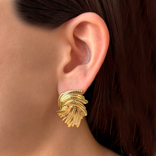 Aretes Dorado Acero Inoxidable 1W2