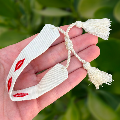Pulsera de Tela Labios Rojos 3L1
