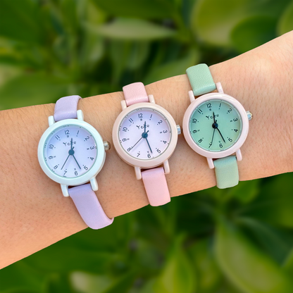 Reloj Olivo Suave Redondo de Cuero  R30