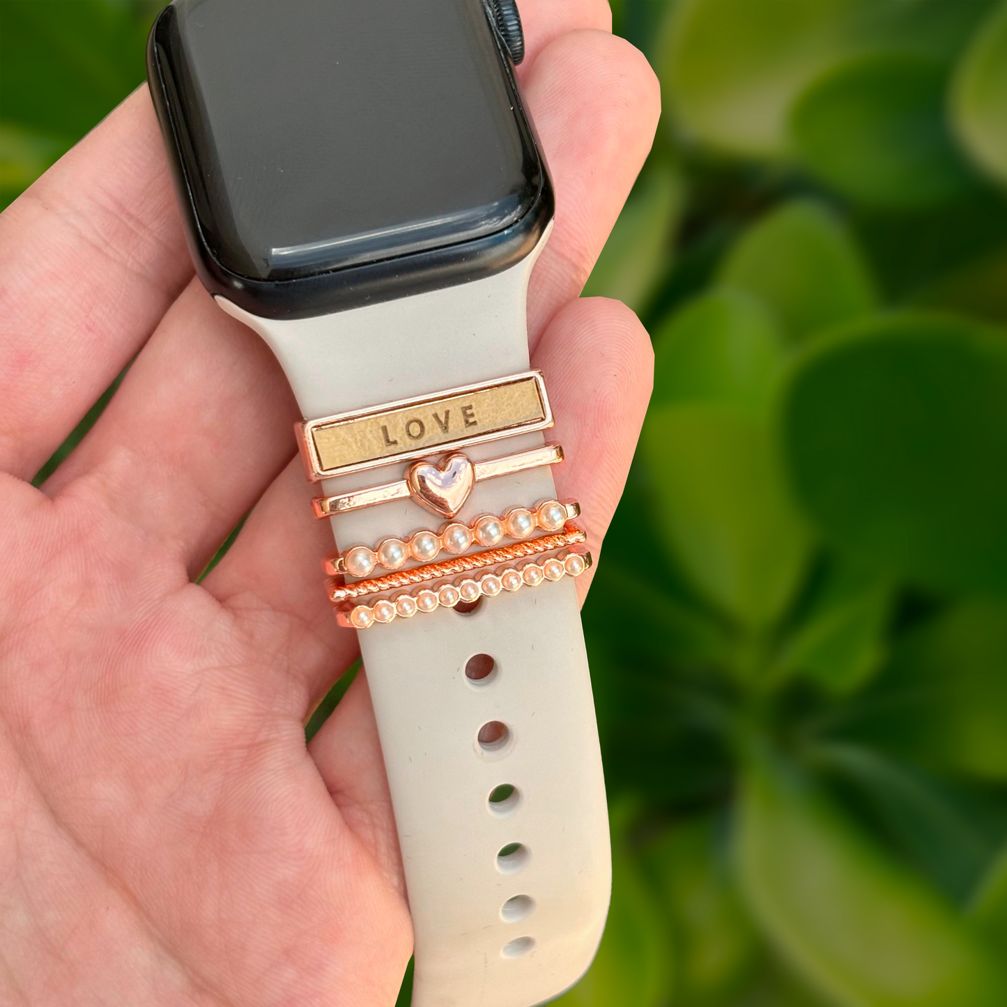Barras Oro Rosa Adorno para Extensible Apple Watch   4E39