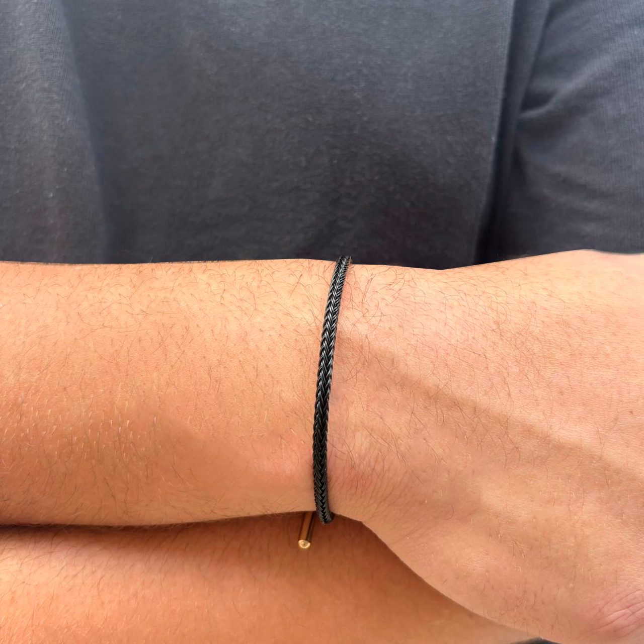 Pulsera Hombre Negro  Acero Inoxidable  3C2