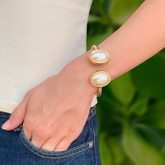 Pulsera Dorada Gran Perla 2BB1