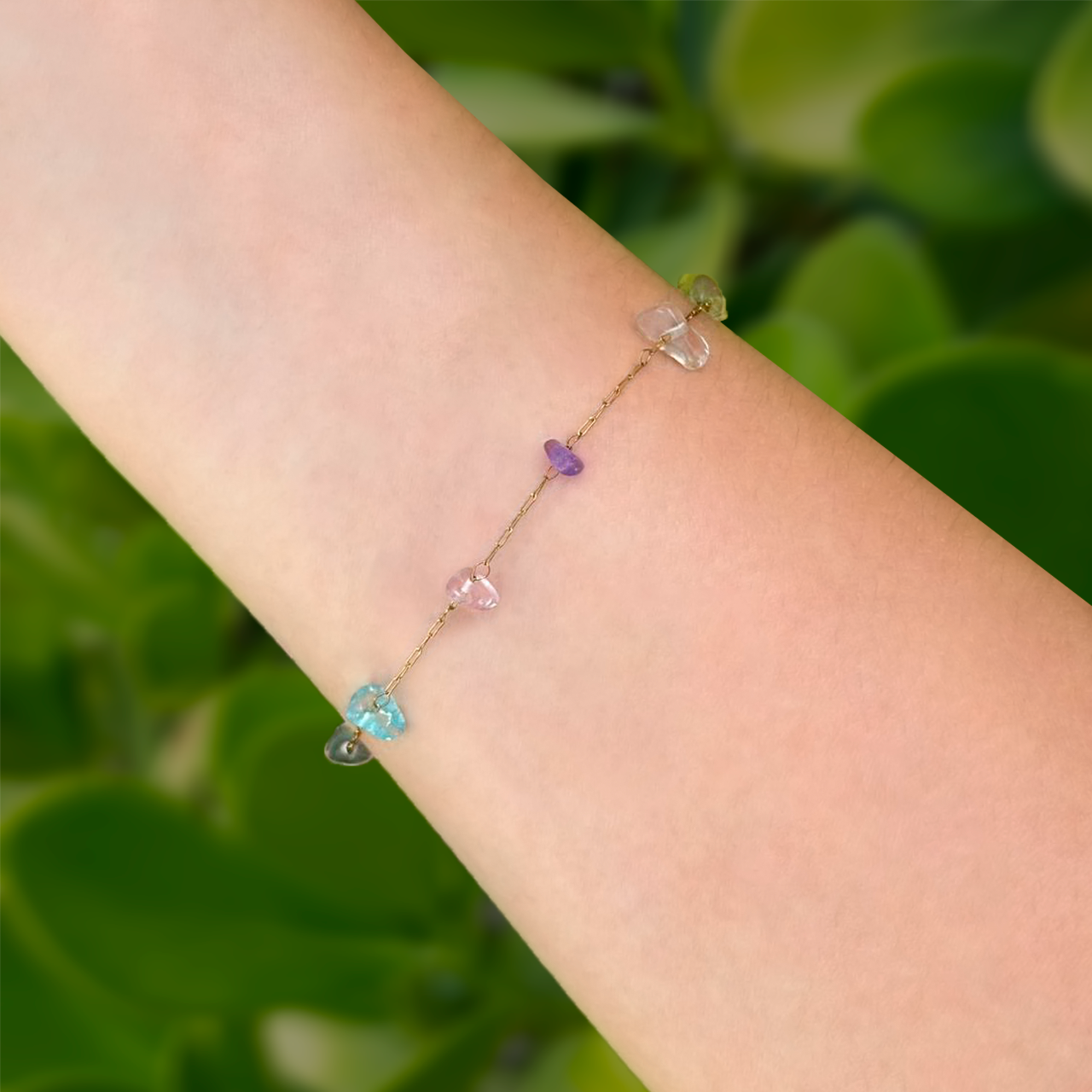 Pulsera Piedras Colores Acero Inoxidable 2x6