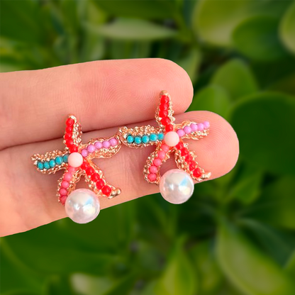 Aretes Estrella de Mar Colores  1Z1