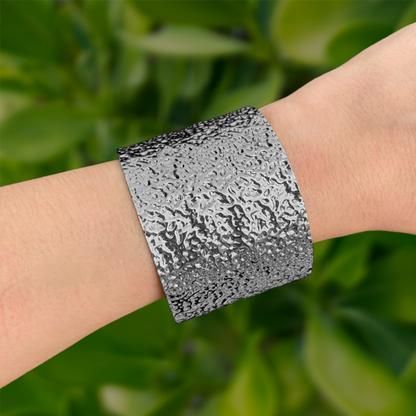 Pulsera Plateada Ancha Metálica 1AA1