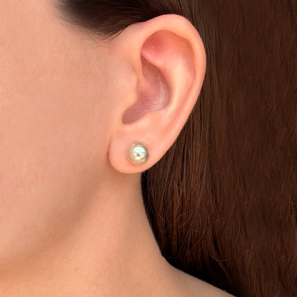 Aretes Perla en Dorado Chapa de Oro  1U7