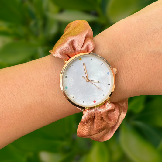 Reloj Scrunchies de Mano Cobre  R14