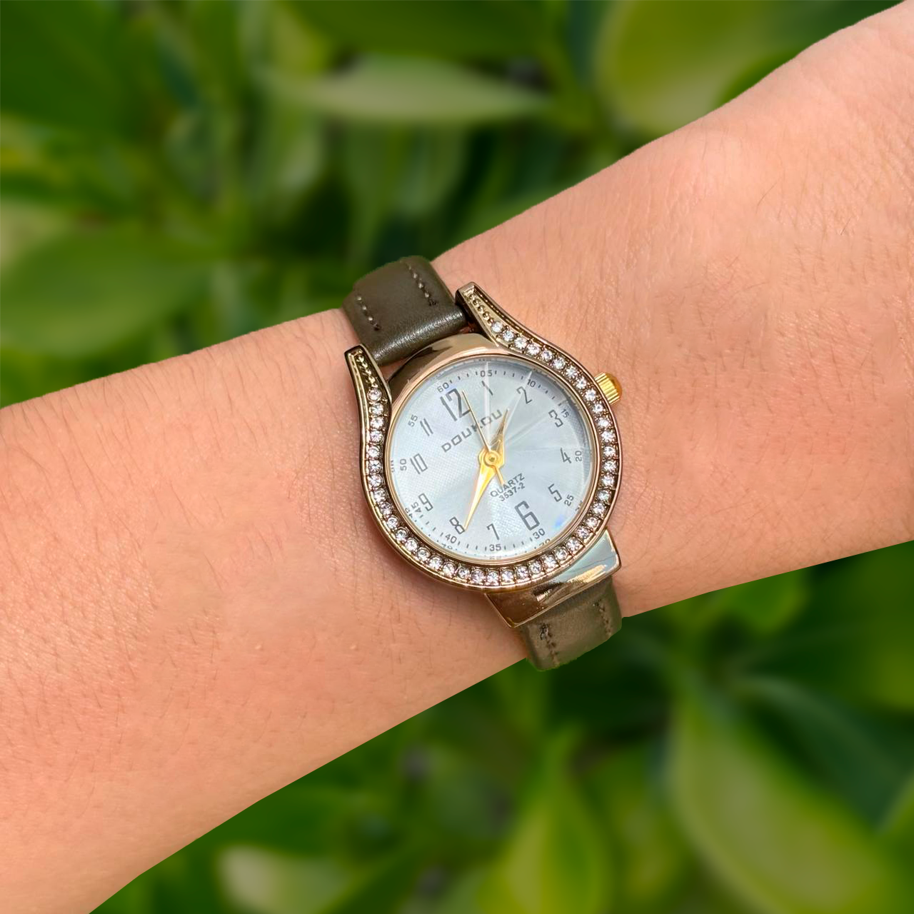 Reloj Dorado y Marrón Zirconias  Mujer R29
