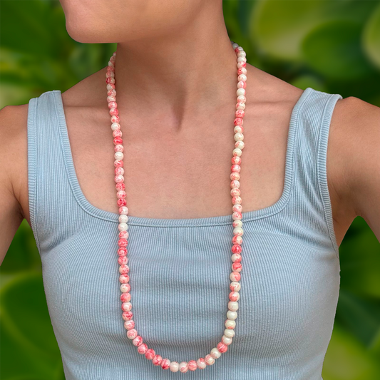 Collar Bolas de Cristal Coral Suave 1BB7