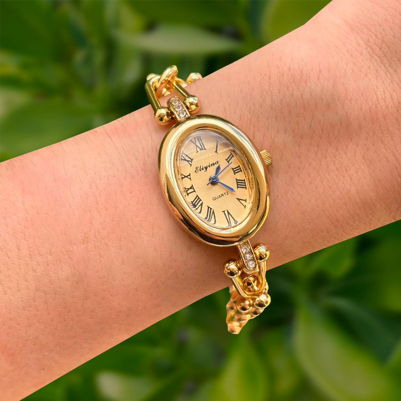 Reloj Dorado Pulsera Carátula Champaña 4E14
